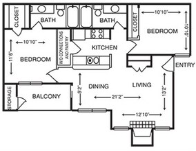 2 Bedroom 0417 floor plan